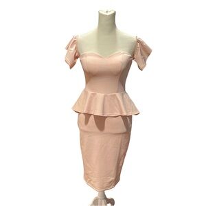 ENTRY Blush Pink Pencil Cut Dress, S